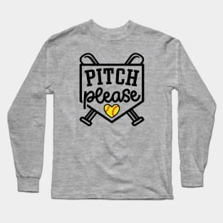 Pitch Please Softball Player Mom Cute Funny Long Sleeve T-Shirt